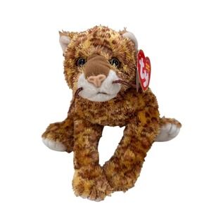 Ty Beanie Baby Dotson Leopard Plush Stuffed Animal Toy Brown Orange Spotted 8 in